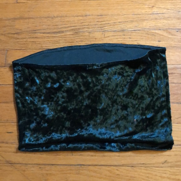 Green velvet garage tube top size medium - Picture 3 of 8